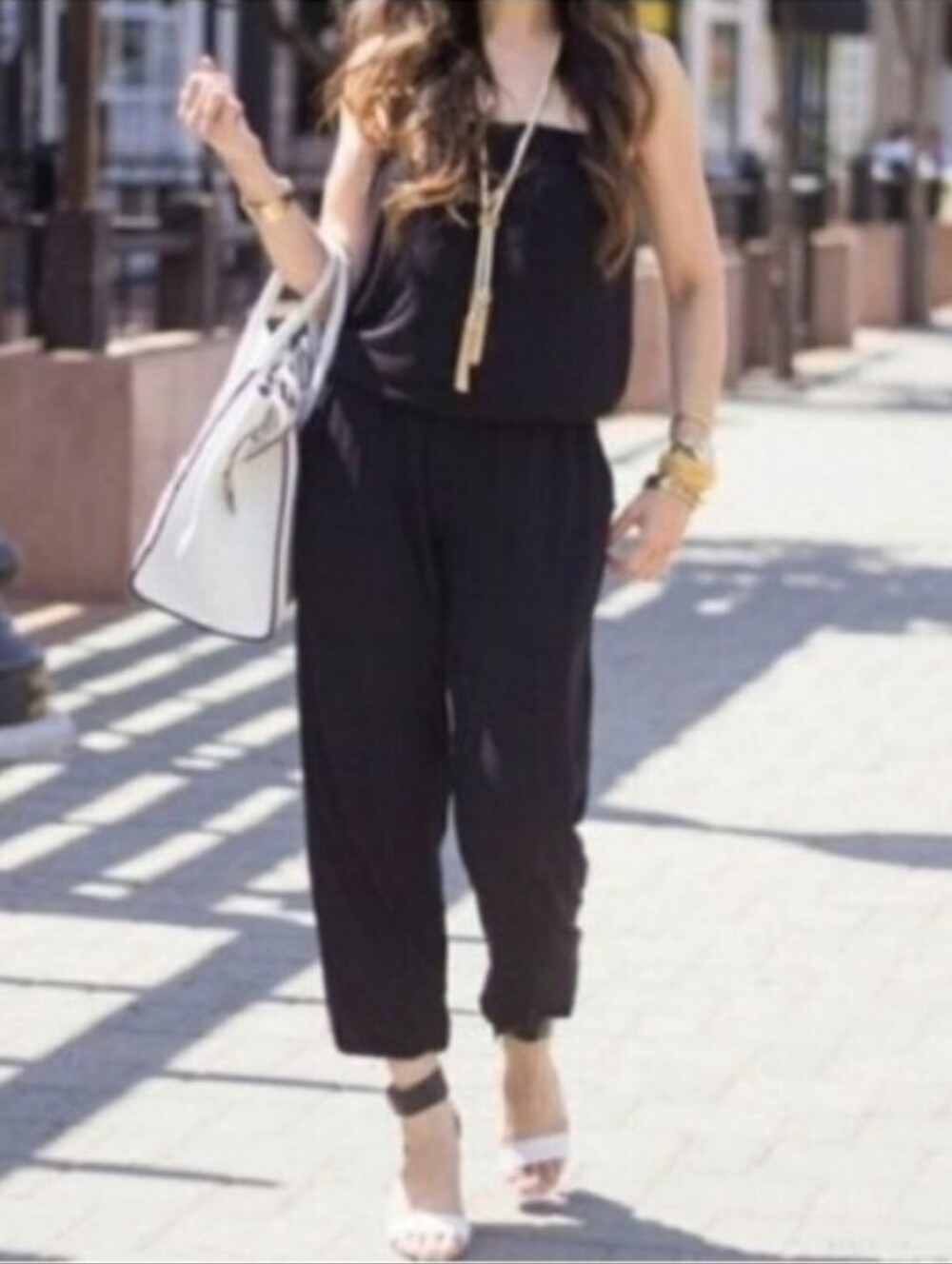 CAbi #838 Black Strapless Patio Romper Jumpsuit Pantsuit Size XS